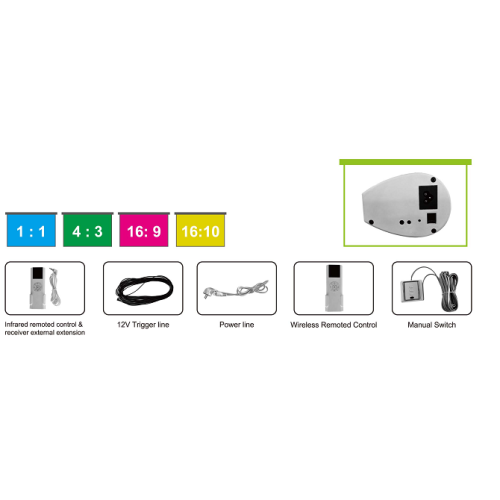 Écran de projection électrique intelligent ovale intelligent